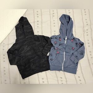 Boys 2T Camouflage hoodie and Mickey zip up